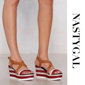 NWT Red Nautical Wedges